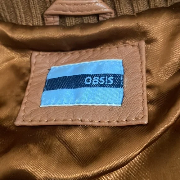 Real Leather Bomber Jacket Size 8 - Picture 7 of 8